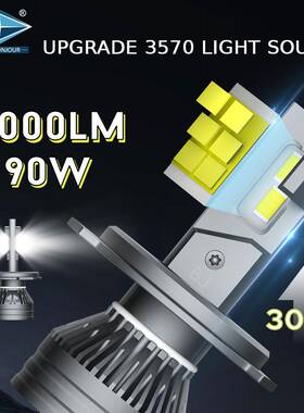 G53改装7040大功率高亮车载前大灯h4车灯3570聚光汽车led大灯