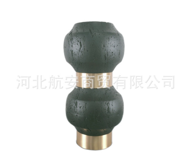 现代简约创意树脂金属小蛮腰花器花瓶花插样板房售楼处桌面茶几