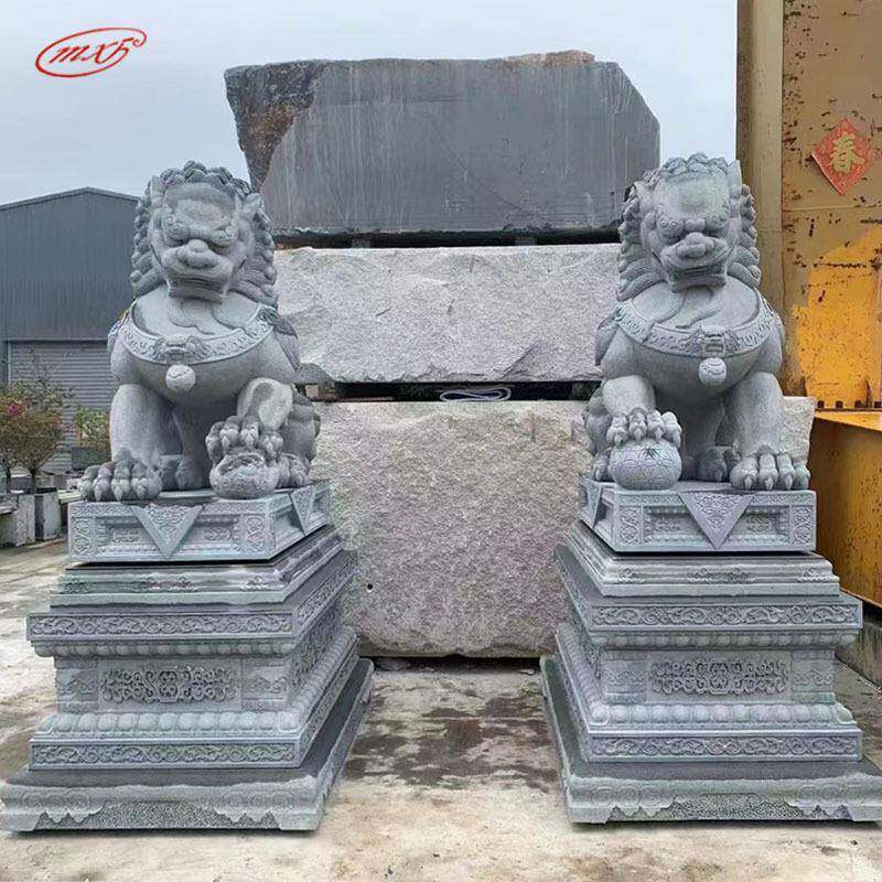 惠安现货石雕狮子园林广场看门青石狮子雕塑摆件