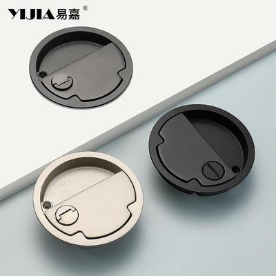 极简嵌入式圆型无把手室内门锁隐形卧室房间木门锁静音磁吸单舌锁