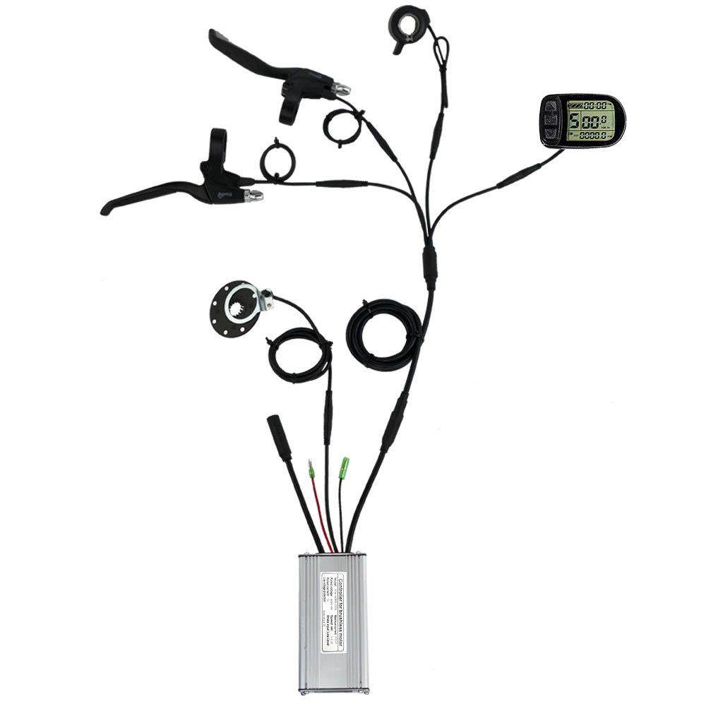 自行车锂电改装配件昆腾15A防水控制系统LCD5仪表配置250W电机用