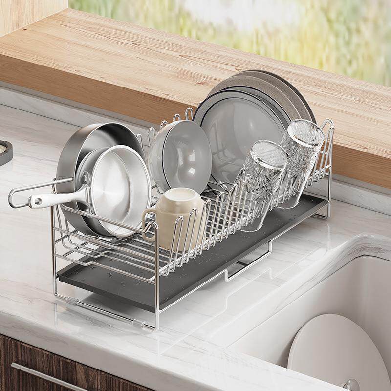 304不锈钢水槽边沥水架碗筷碗盘厨房碗碟架水池洗碗池餐具晾碗架