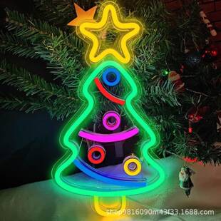 圣诞节led亚克力灯串霓虹灯usb装饰灯圣诞老人圣诞树摆件装饰