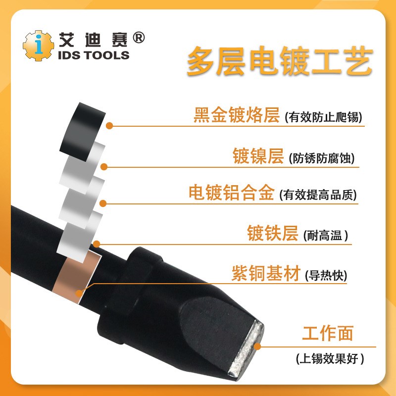 IDS自动焊锡机烙铁头600W纯铜焊头20D/30D/4/60D焊嘴手柄电烙铁头