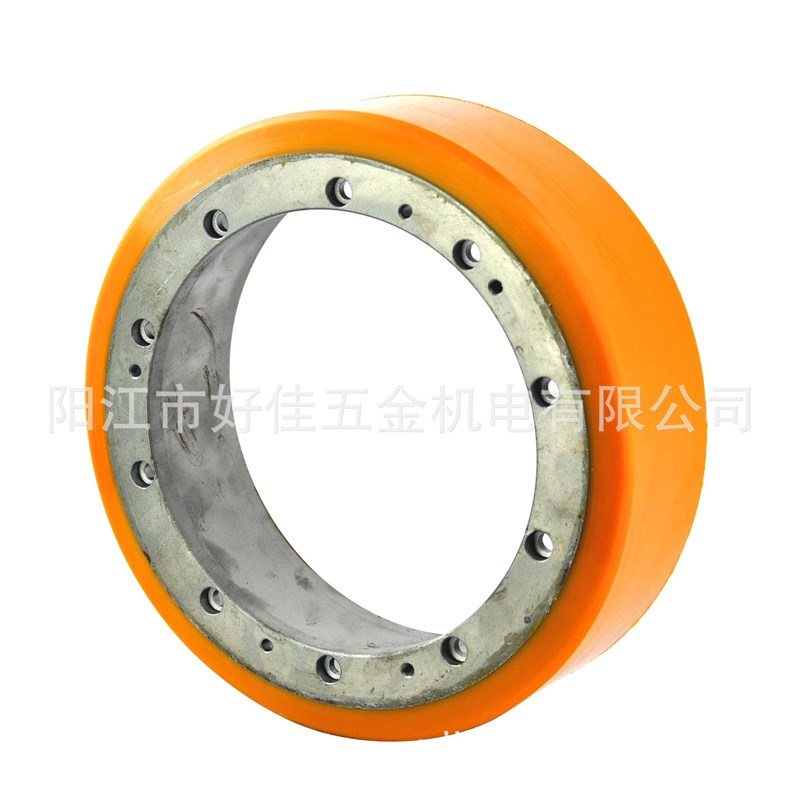 源头工厂直供250X75mm钢芯高耐磨聚氨酯(PU)电动叉车驱动轮