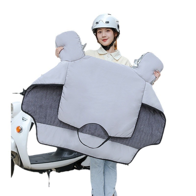 冬季挡风被侧翼加大三层加厚可爱防水耐脏电动摩托三轮车通用挡风