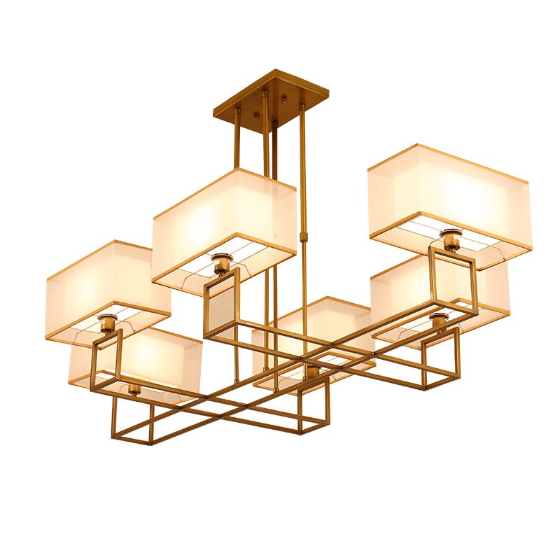 现代简约新中式吊灯客厅灯仿古铁艺中式灯具复古卧室餐厅灯饰