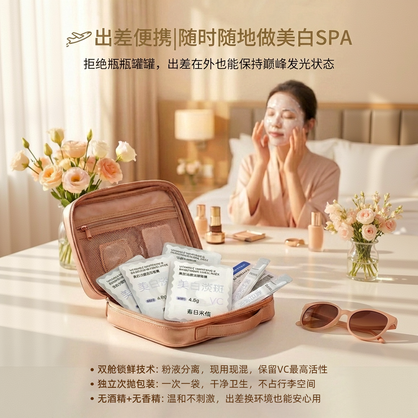 春日来信维C美白光感涂抹面膜淡斑去黄提亮美白保湿淡化痘印色斑