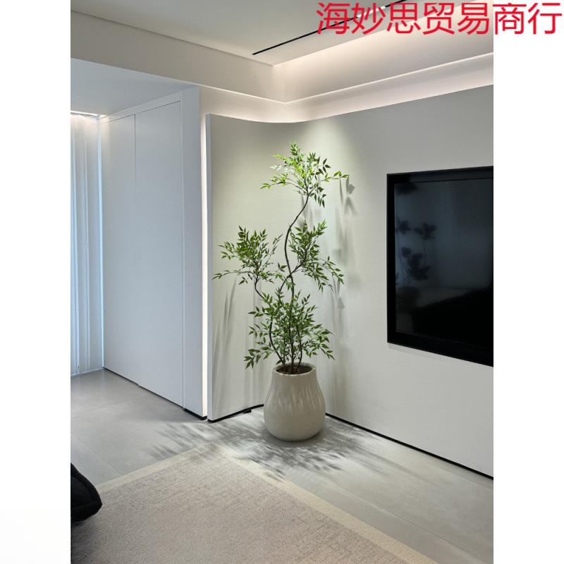 海虹景品南天竹仿真绿植室内客厅仿生假树高端轻奢花大型落地盆栽