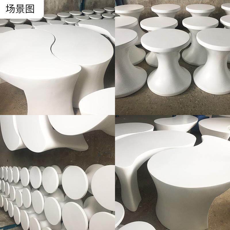 玻璃钢座椅现代简约田园新中式无骨架商场景观园林学校绿化椅子