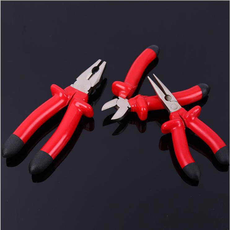 绝缘380V耐高压电工工具套装老虎钳尖嘴钳斜口斜嘴钳钢丝断线钳子