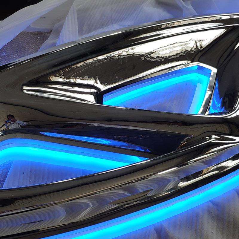 奇瑞汽车厂家亚克力镀银镜面LED背发光LOGO不锈钢字灯箱