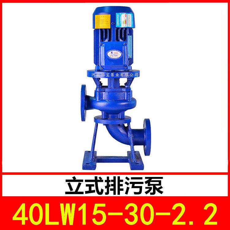 立式排污泵40LW15-30-2.2管道污水泵