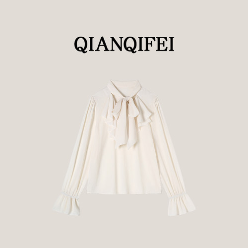 4-7F【微光衬衫】新款法式蝴蝶结温柔气质衬衫 91022-9568