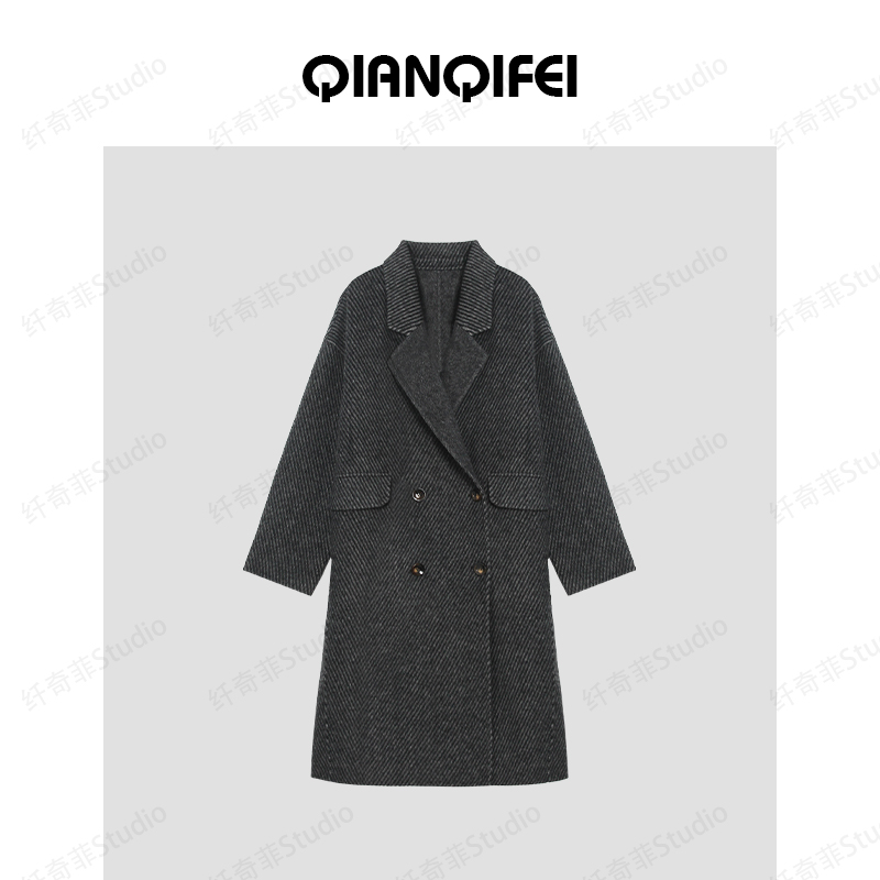 12-13H B三文鱼大衣~简约高级感斜纹外套81070-D3AB44914A