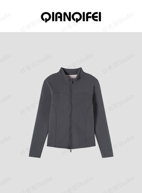 1-14F C【纤奇菲】新款立领修身双拉链加绒短外套 91014-2529
