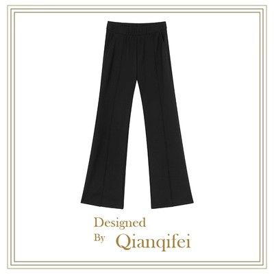 1-23F C【加绒宝藏裤】新款高腰显瘦加绒微喇休闲裤 81001- C288