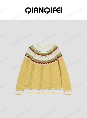 1-4H【纤奇菲】新款费尔岛提花甜美减龄毛衣 81001-T638