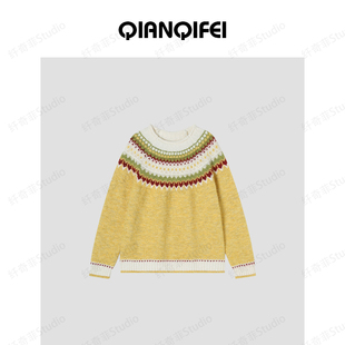 2.2F【纤奇菲】新款费尔岛提花甜美减龄毛衣 81001-T638