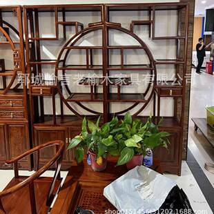 新中式博古架办公室客厅隔断置物陈列架实木仿古多宝阁物品展示架