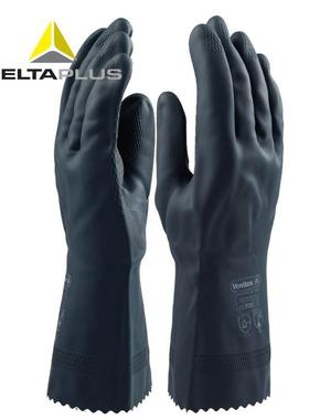 代尔塔201530氯丁防化橡胶手套耐磨耐撕裂化工耐酸碱手套