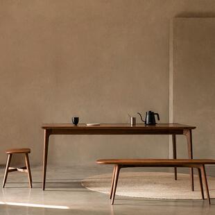 北美黑胡桃木实木原木餐桌长方形饭桌餐厅家用简约桌子吃饭家用