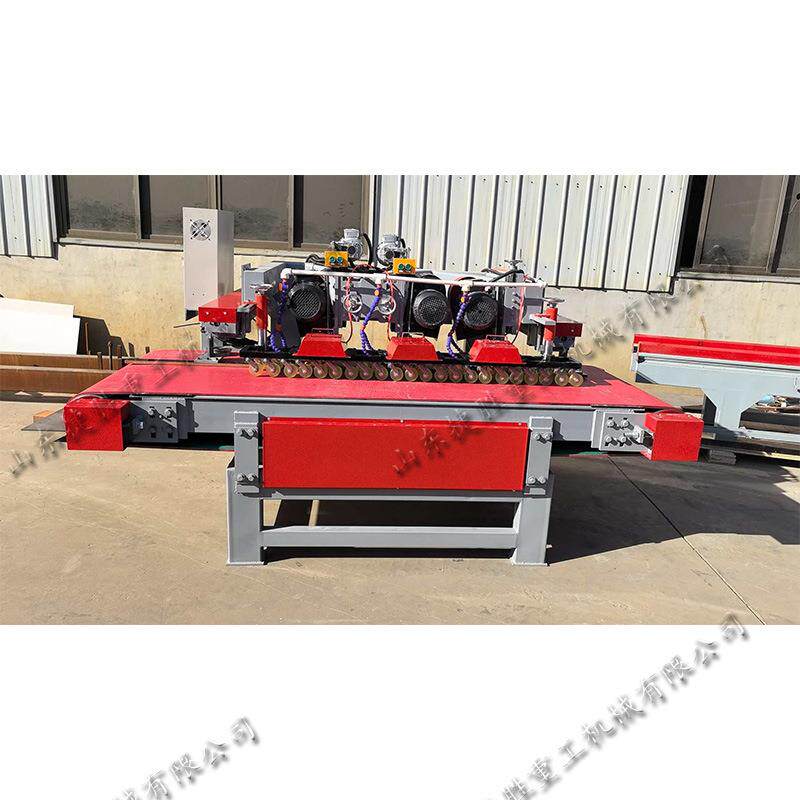 全自动数控三刀切割机自动进退料石材下料机无毛边花岗岩切边机