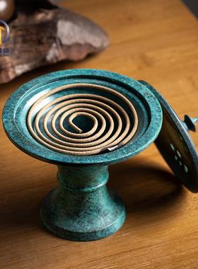 高特精铸青铜仿古香炉家用室内沉香熏香炉安神檀香盒供佛纯铜摆件