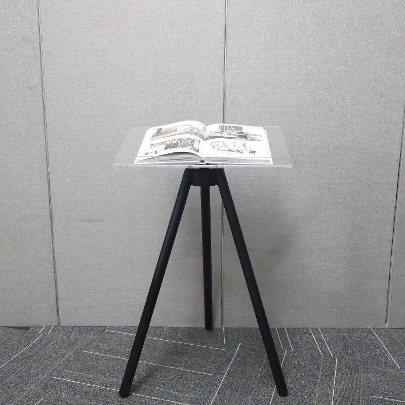 欧式轻奢杂志画册展示架金属亚克力落地三角书籍展示托架书房摆件