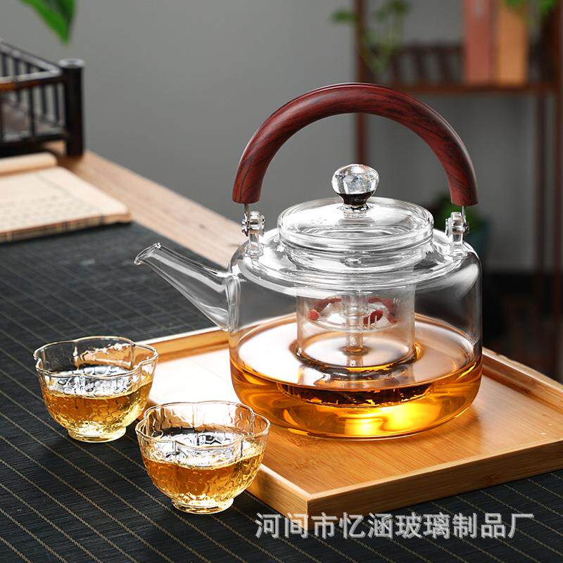 直销星空珠提梁壶高端磁吸提梁壶加厚玻璃煮茶壶蒸煮双用茶壶