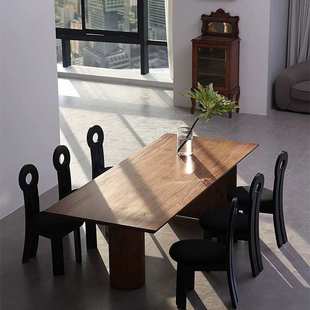 法式中古实木餐桌椅组合客厅长桌极简设计师办公桌名宿休闲接待桌