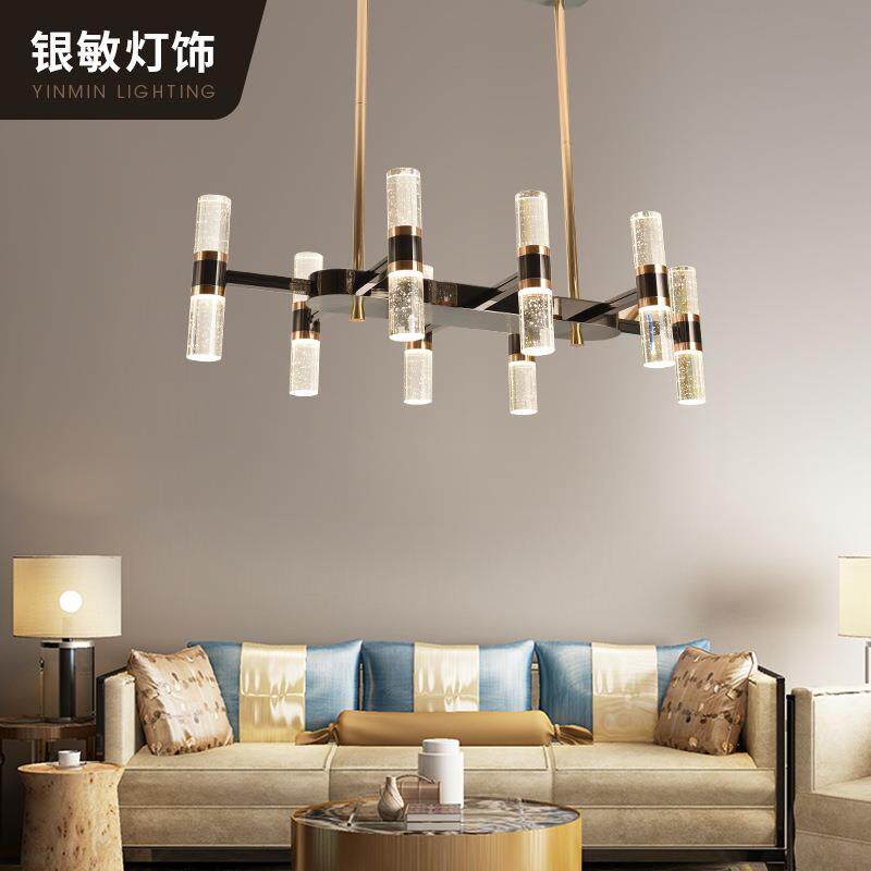 北欧复古工业风设计吊灯客厅灯LED别墅酒店饭店餐厅灯水晶吊灯