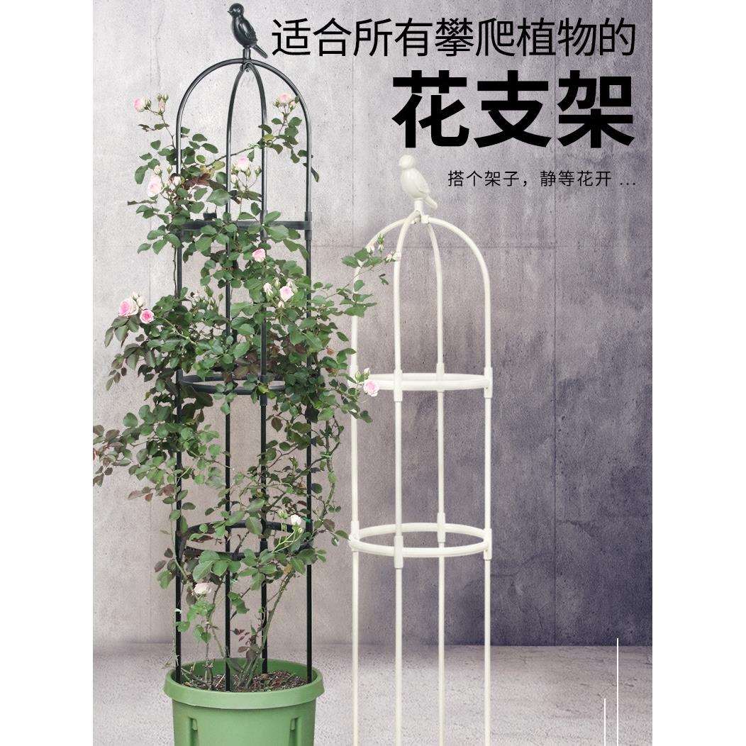 园艺藤本月季植物花卉爬藤支撑架玫瑰盆栽花架绿萝U型花支架支柱