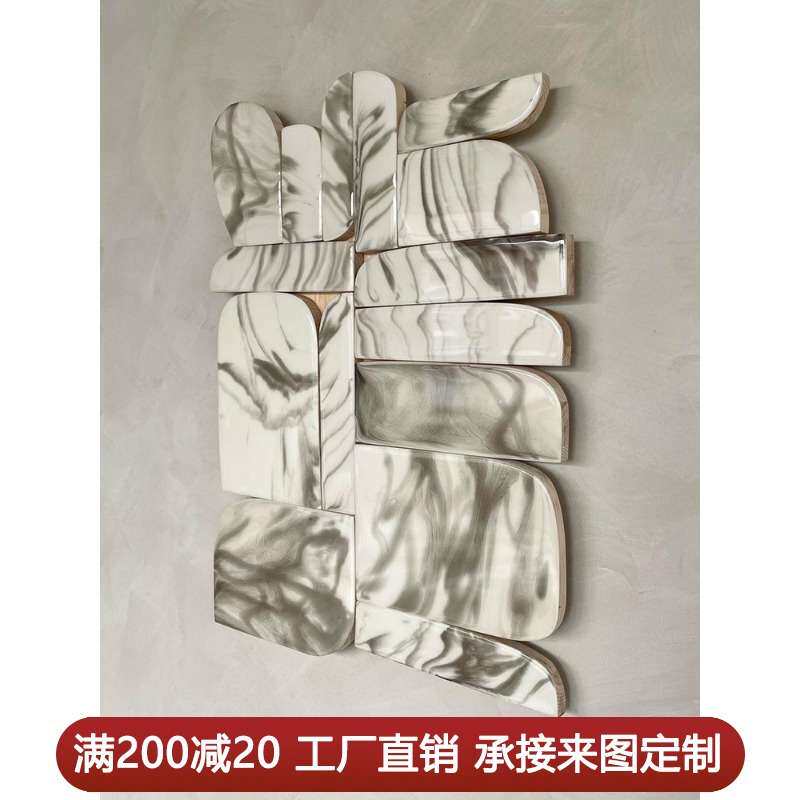 立体实物树脂挂画简约玄关客厅走廊餐厅售楼部轻奢手绘装置装饰画
