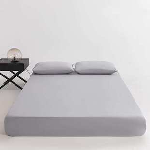 床笠60支全棉A类儿童床垫保护罩酒店加厚纯棉宿舍耐脏防尘纯浅灰