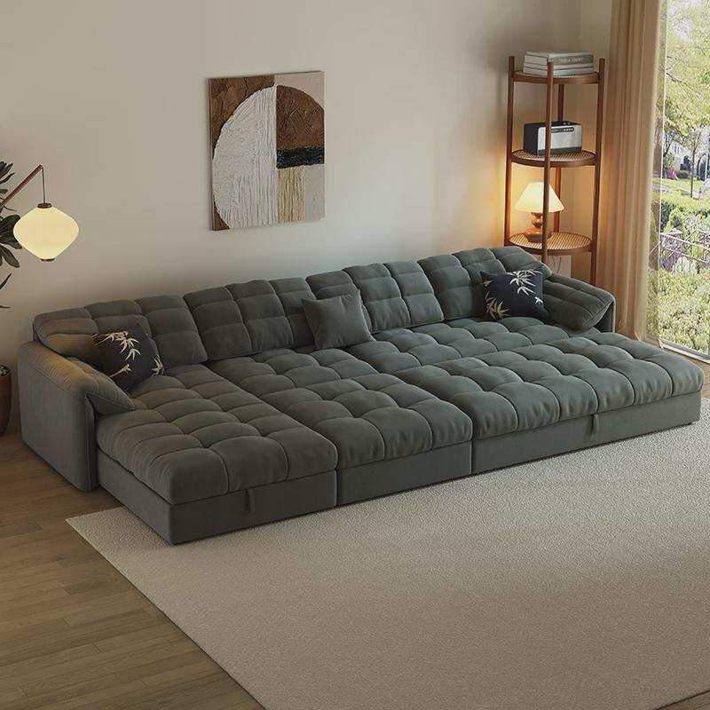 2026新款云朵沙发床两用可折叠多功能带贵妃转角收纳布艺沙发客厅