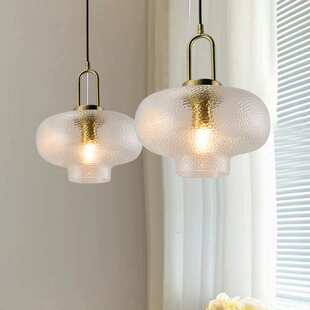 北欧后现代简约餐厅吧台吊灯清光条纹玻璃装饰氛围南瓜灯饰照明