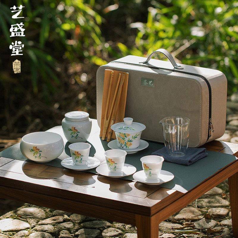 德化白瓷旅行套组甜白茶艺