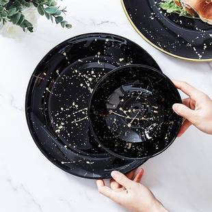 北欧纯手工制作无铅玻璃果盘冷食多用摆设盘沙拉盘餐厅碟