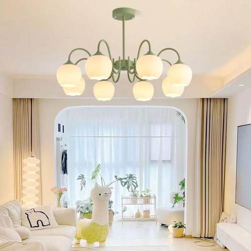 奶芙芙奶油风吊灯温柔风北欧现代简约大气大灯主卧室餐厅灯led