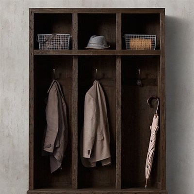 RH美式乡村实木复古双门衣柜法式橡木储物柜现代双门衣橱卧室家具