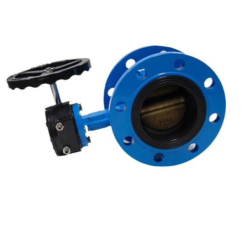 天津碳钢涡轮法兰蝶阀dn200农田灌溉D341X-10双向软密封法兰蝶阀