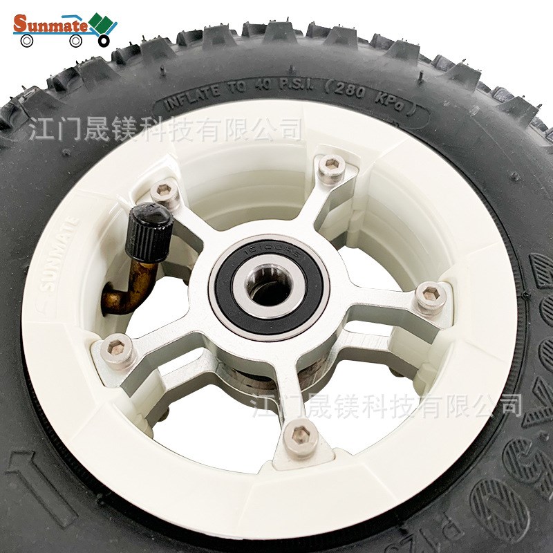 8寸橡胶充气轮塑料轮毂手推车内外轮200*50打气轮子电动滑板车轮