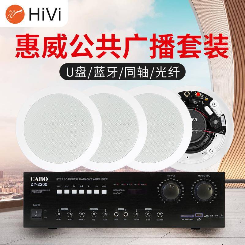 惠威VX5-C定阻同轴立体声吸顶喇叭天花音响环绕声背景音乐套餐