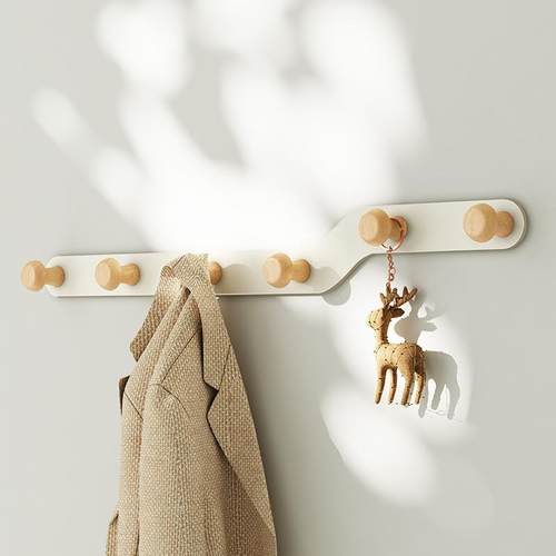 免打孔铁艺挂钩墙上粘钩家用壁挂挂衣钩玄关墙壁排钩卧室门后衣钩