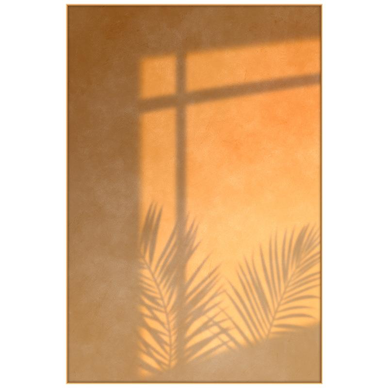 5ZV7客厅沙发背景装饰画竖版光影植物玄关挂画卧室床头艺术壁