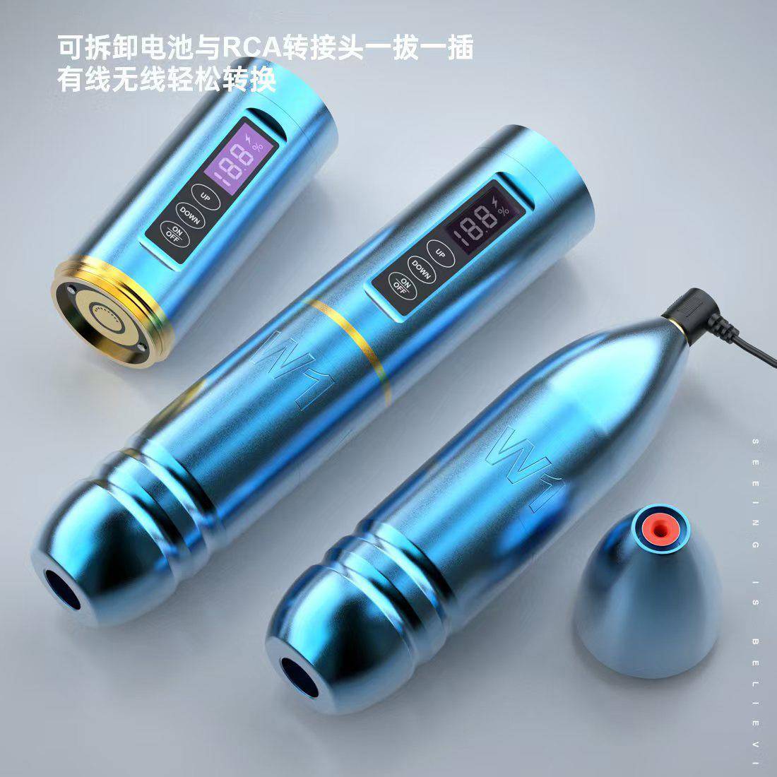 外贸多频无线电池纹身机纹绣机纹发机纹眉机欧洲唇全抛式一体机套