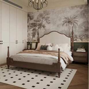 美式法式实木床双人床1.8米主卧大床法式复古做旧软靠床高端婚床