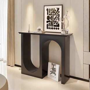 法式门厅玄关桌入户艺术黑色装饰柜走廊靠墙端景台客厅置物架隔断