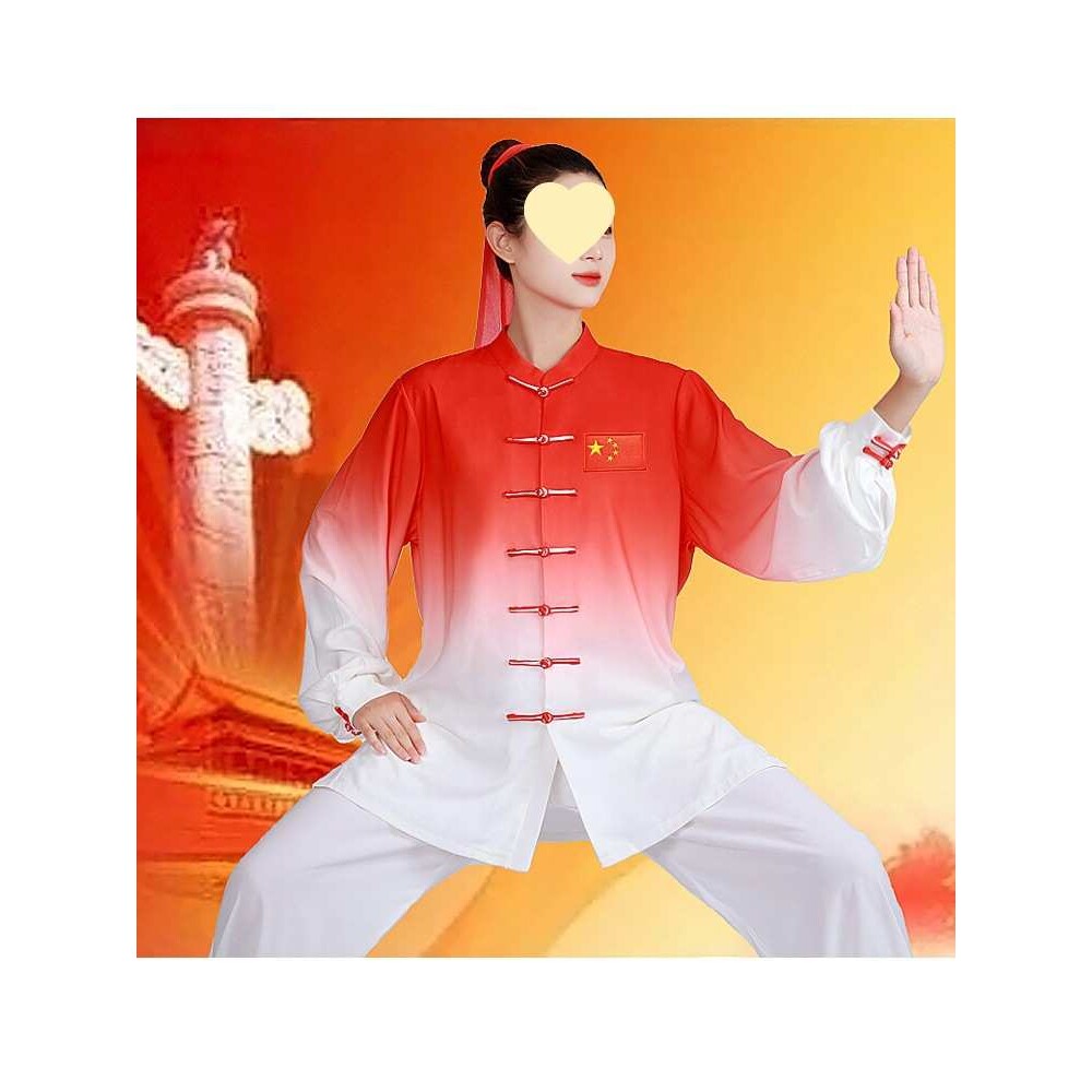 太极服女新款比赛表演渐变色太极拳练功服男春秋武术团体服装